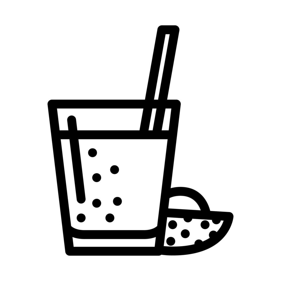 Avocat smoothie boisson ligne icône vecteur illustration