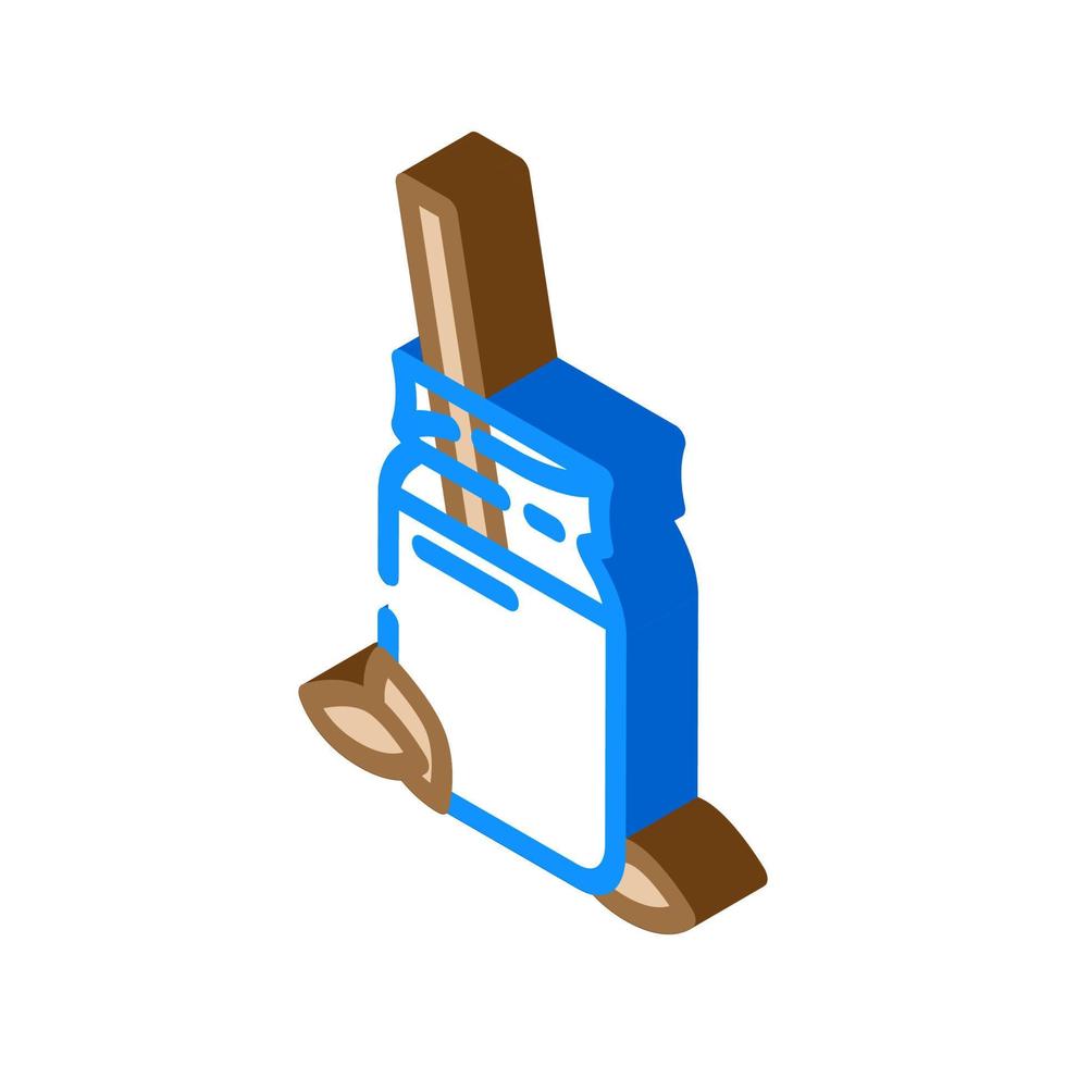 amande Lait smoothie boisson isométrique icône vecteur illustration