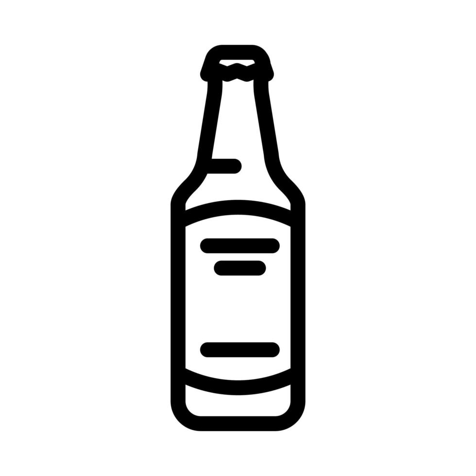 Bière boisson bouteille ligne icône vecteur illustration
