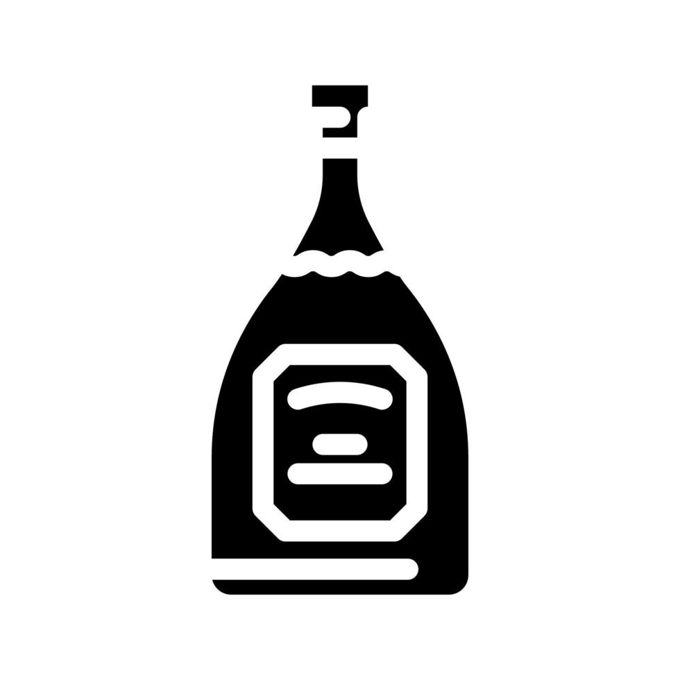 Absinthe boisson bouteille glyphe icône vecteur illustration