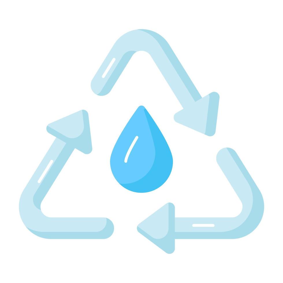 l'eau laissez tomber avec recyclage signe dénotant concept vecteur de l'eau recyclage, prime icône conception