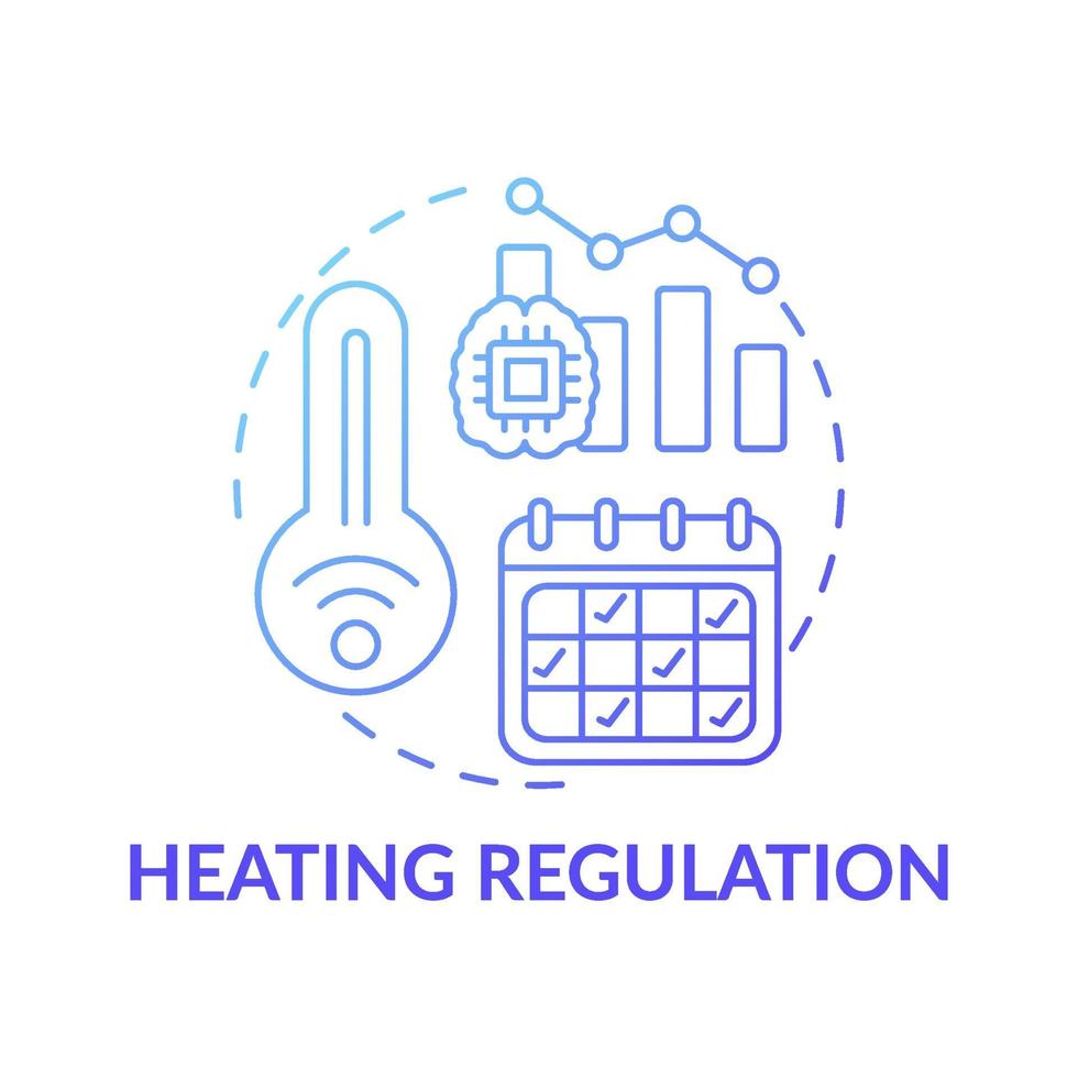 icône de concept de régulation de chauffage vecteur