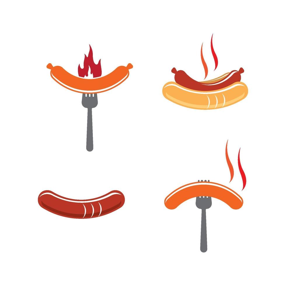 illustration d'images de logo de saucisse vecteur