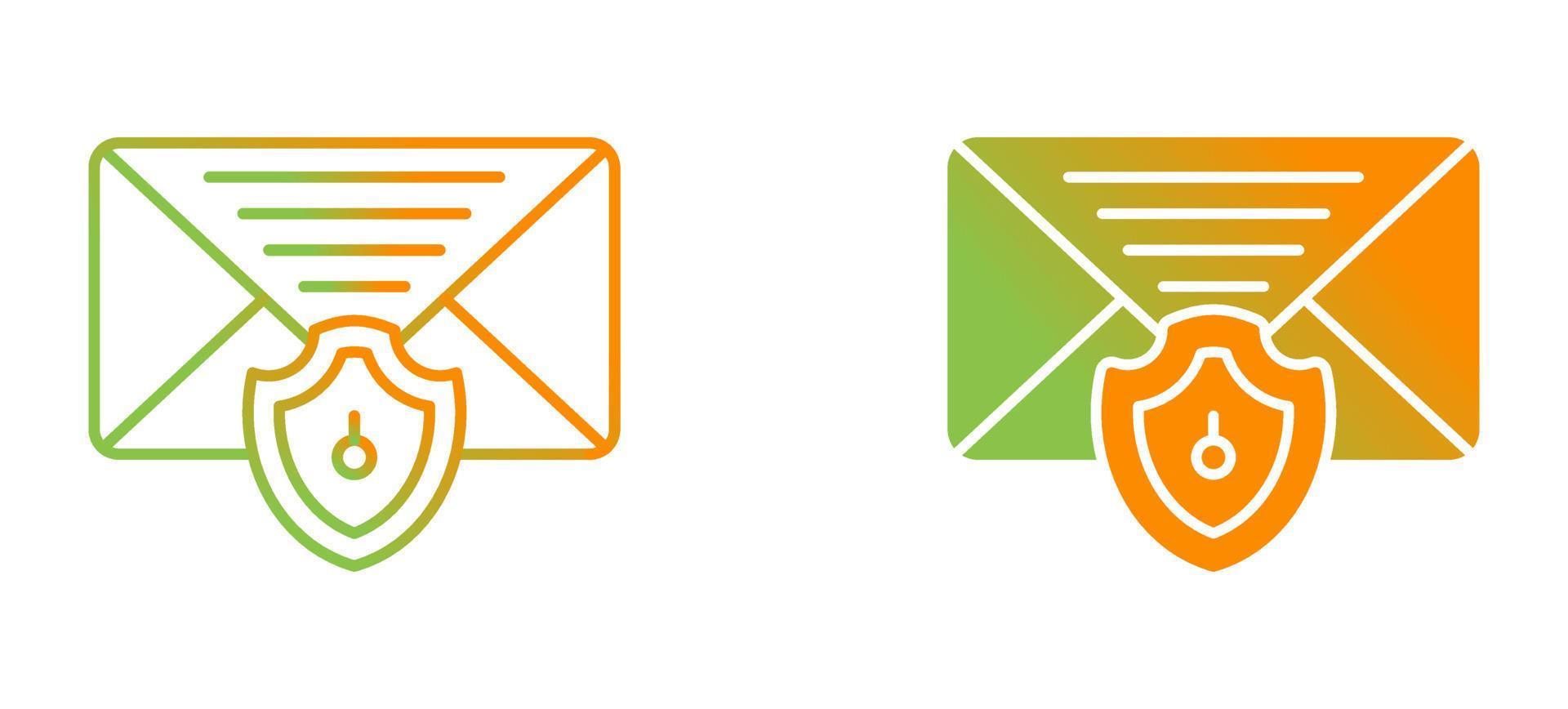 icône de vecteur de protection du courrier