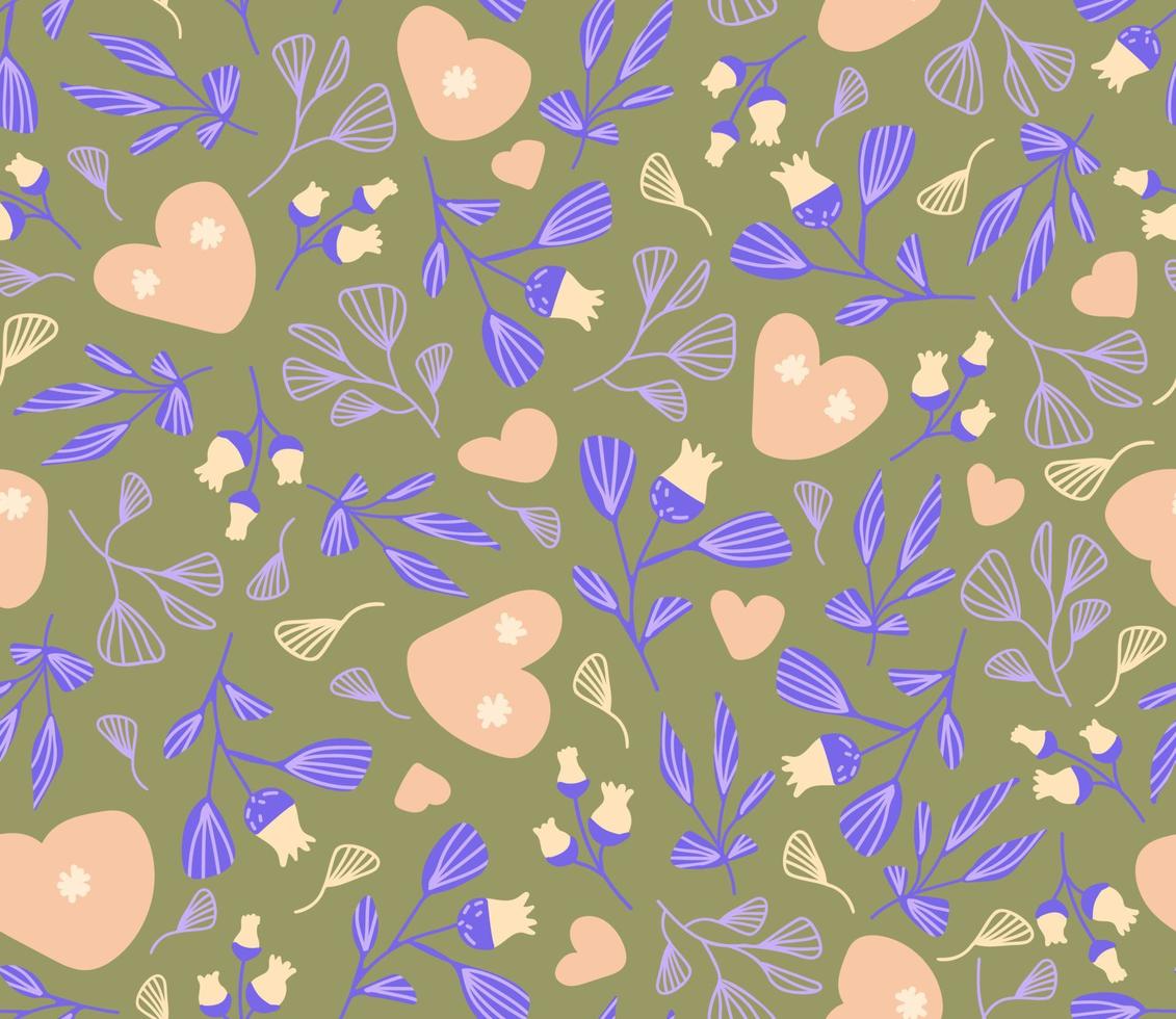 sans couture coloré mignonne floral printemps modèle dans griffonnage style. vecteur illustration.