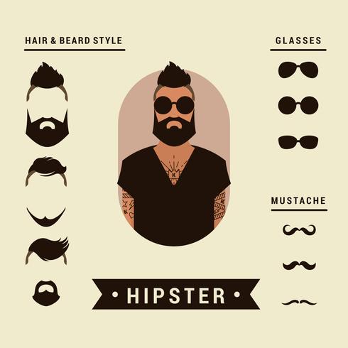 Éléments de hipster vecteur