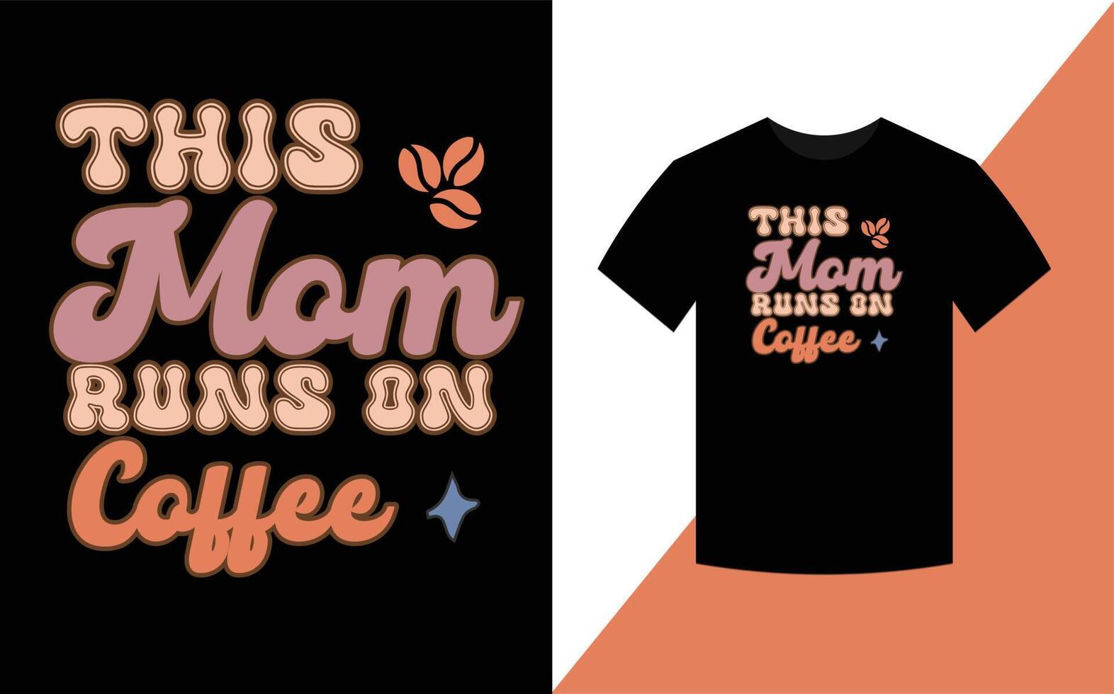 cette maman court café, de la mère journée rétro T-shirt conception. vecteur