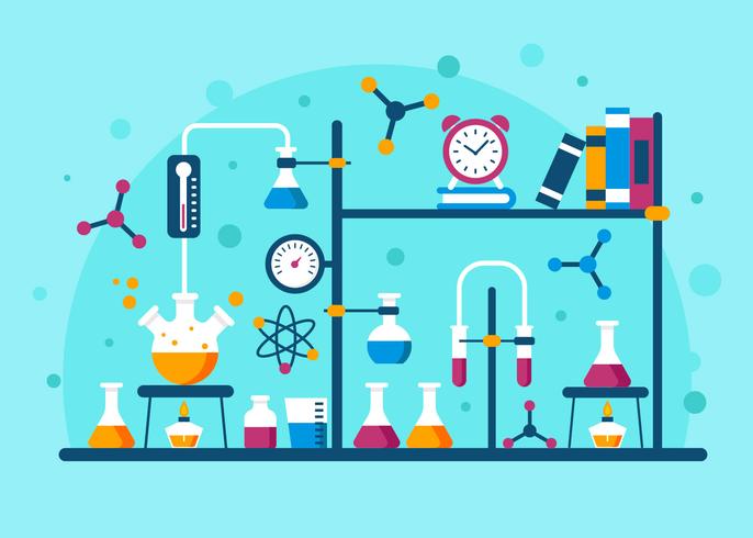 Illustration vectorielle de chimie expérience vecteur