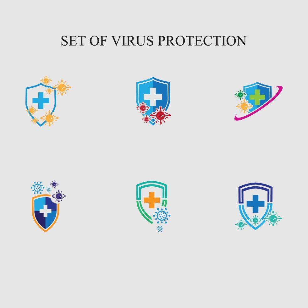 virus protection logo et symbole vecteur