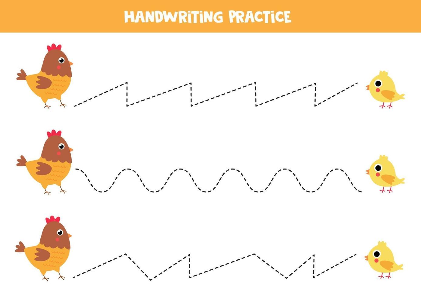 tracez les lignes entre la poule de dessin animé et le poulet. vecteur