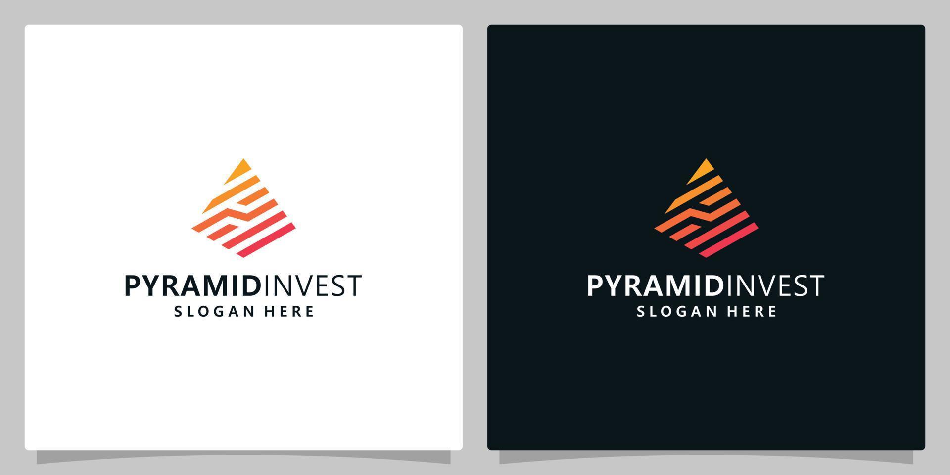 pyramide logo conception modèle avec affaires commercialisation, investissement, analytique et la finance logo conception vecteur