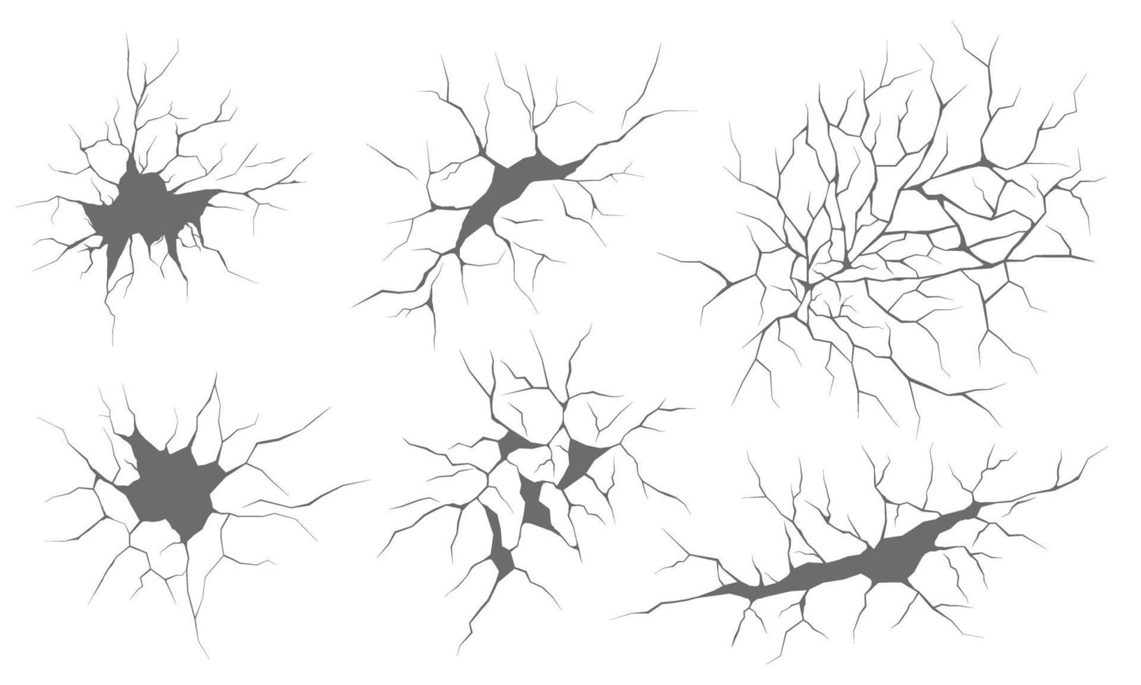 ensemble de fissures et fractures vecteur