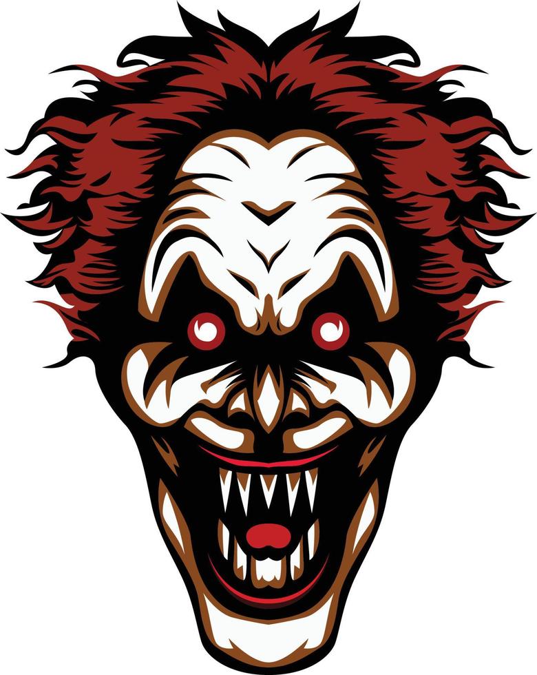 effrayant joker visage rouge cheveux vecteur graphique une terrifiant joker vecteur illustration