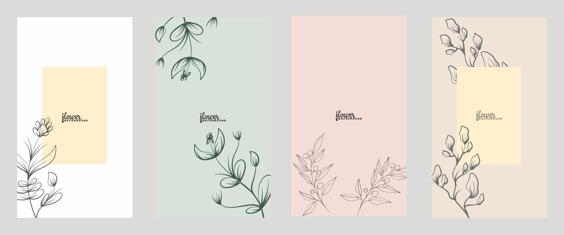 Contexte modèle avec copie espace pour texte et ligne dessins fleurs dans pastel couleurs. modifiable vecteur bannière pour social médias poste, carte, couverture, invitation, affiche, mobile applications, la toile les publicités