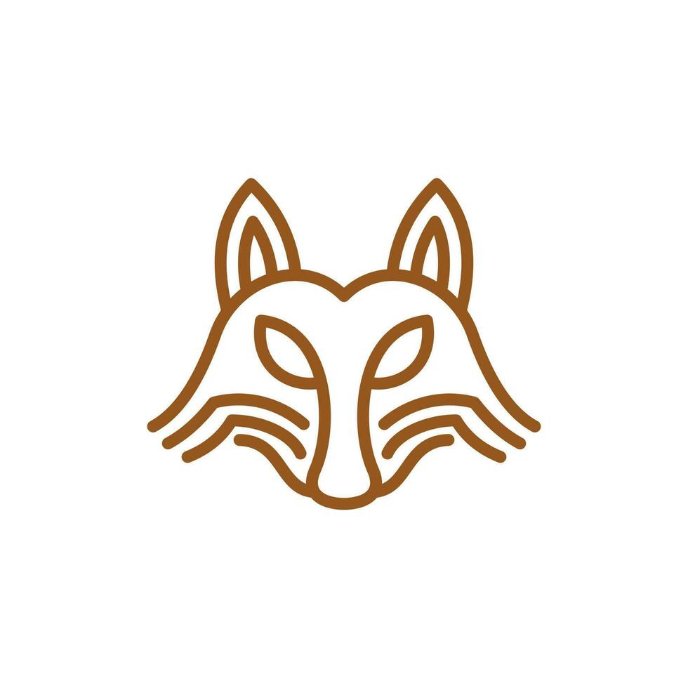 animal Loup tête ligne art unique Facile logo vecteur