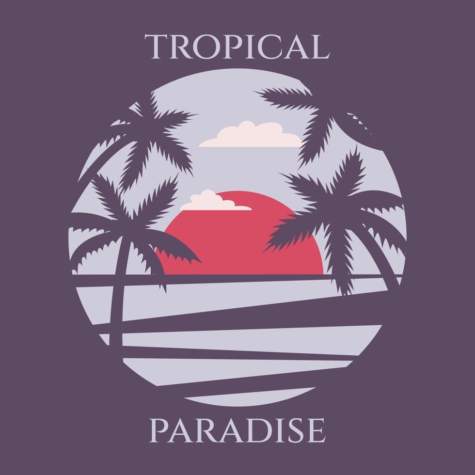 tropical paradis affiche vecteur