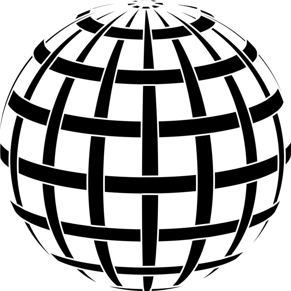 globe sphère planète Terre avec entrelacés rond vecteur