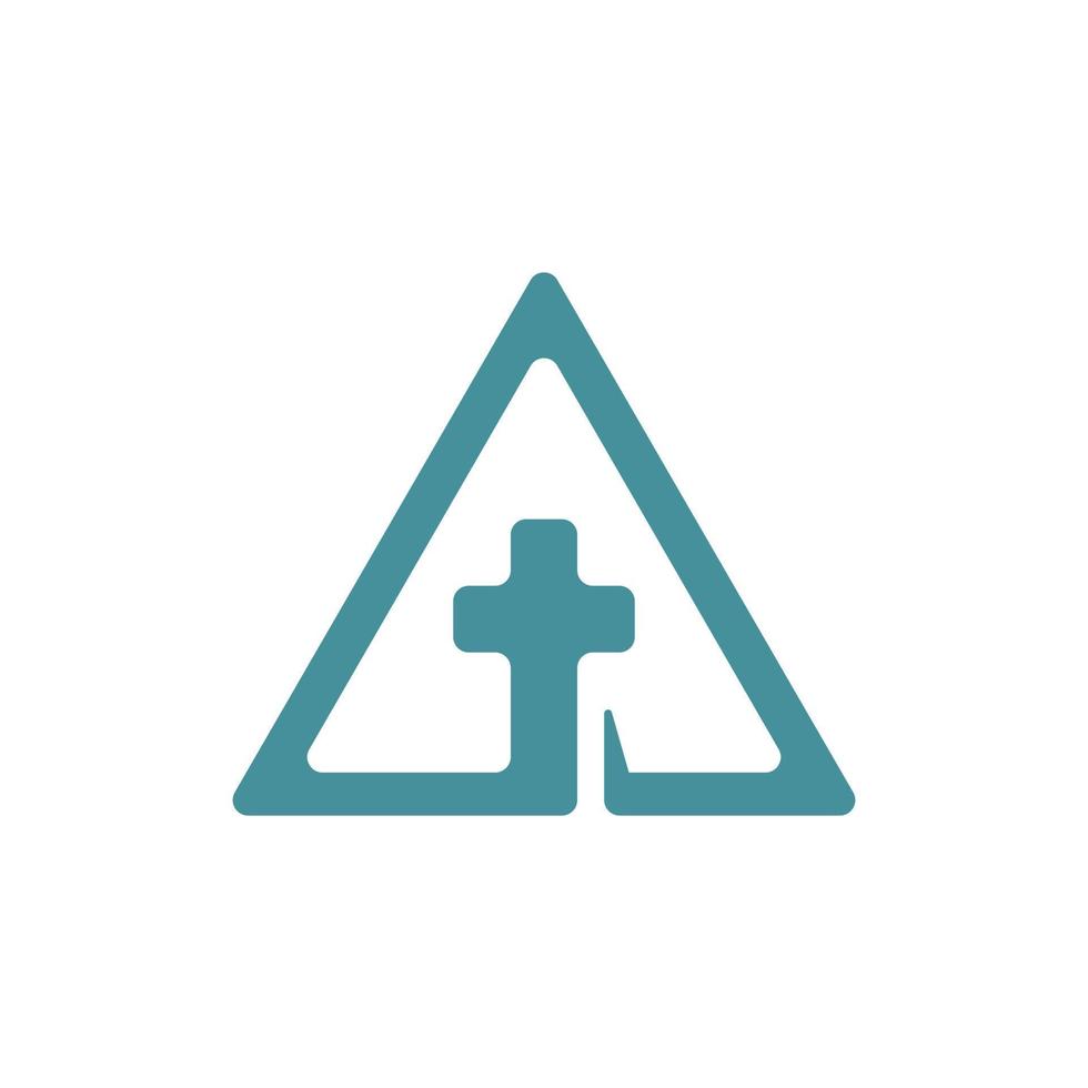 traverser église signe Triangle géométrique logo vecteur