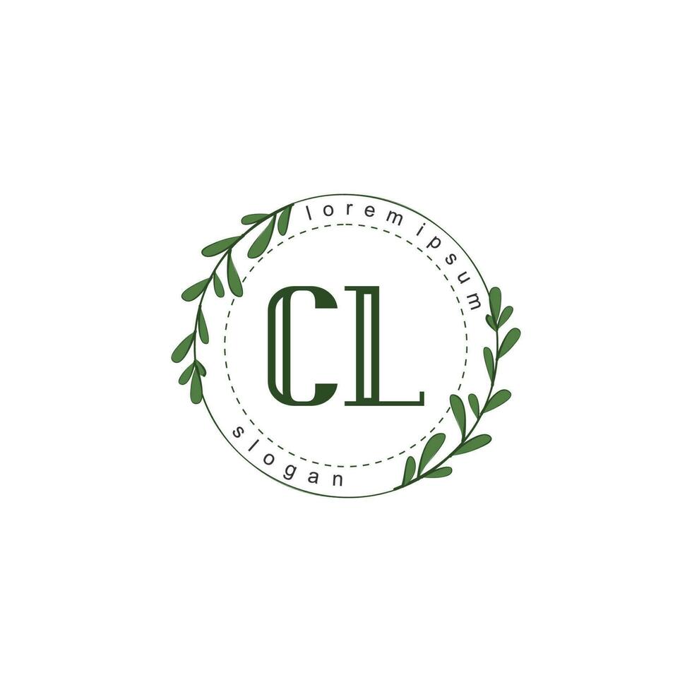 cl initiale beauté floral logo modèle vecteur