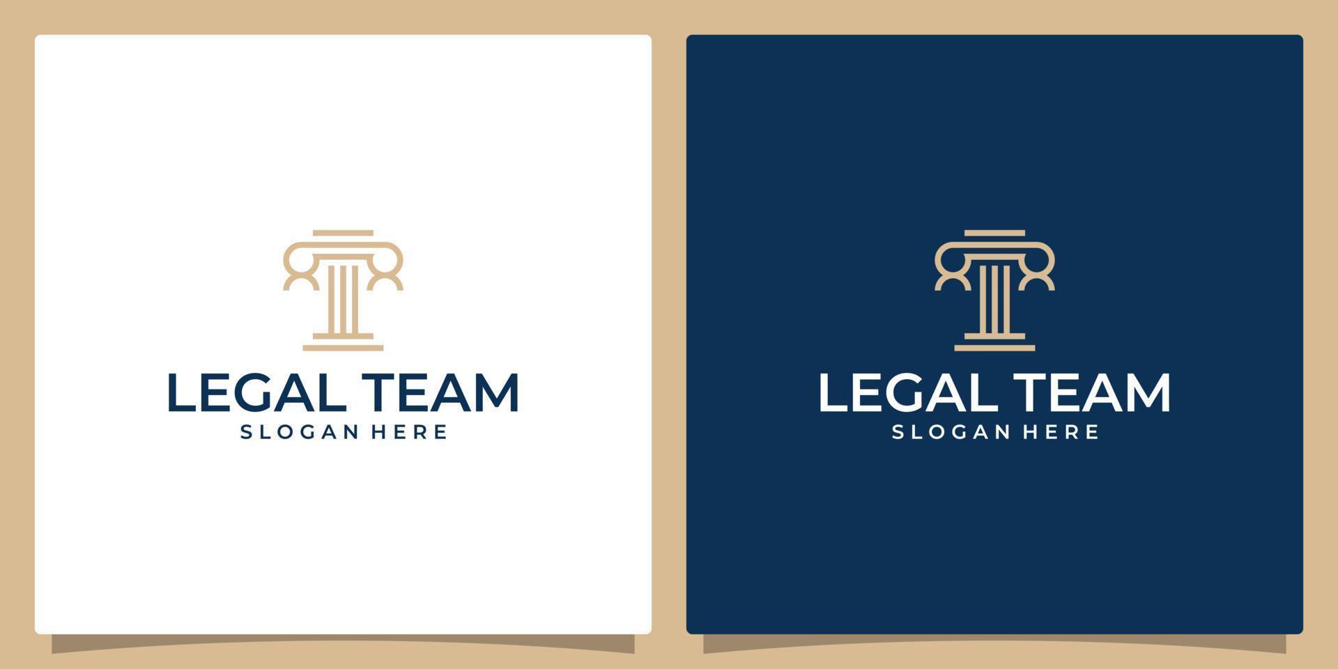 loi entreprise, loi bureau, avocat prestations de service, luxe ancien crête logo conception modèle avec équipe unité logo vecteur conception modèle