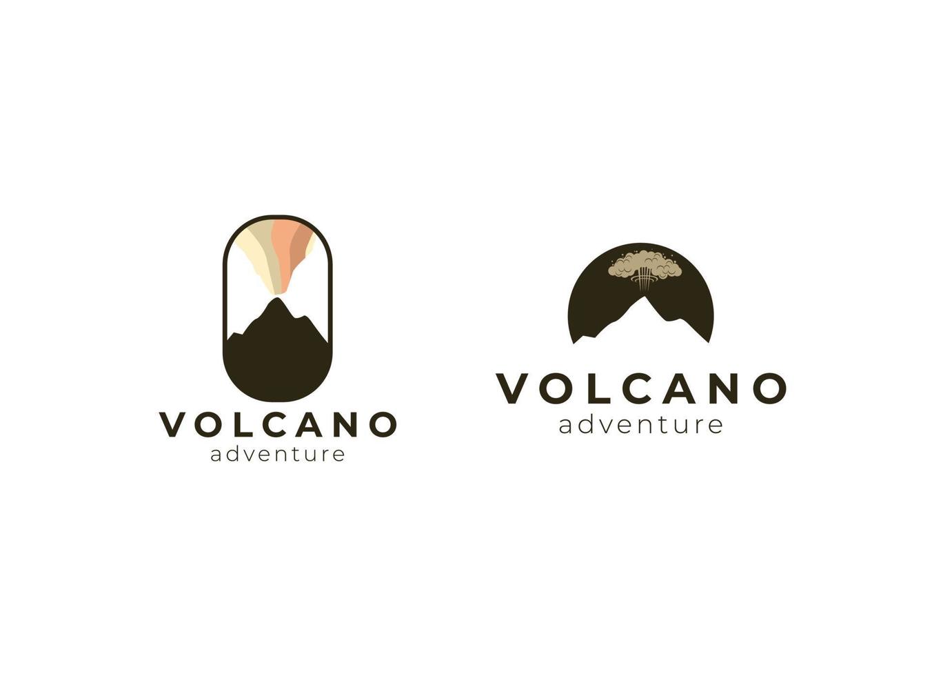 éruption volcan Montagne logo conception modèle. volcan vecteur logo