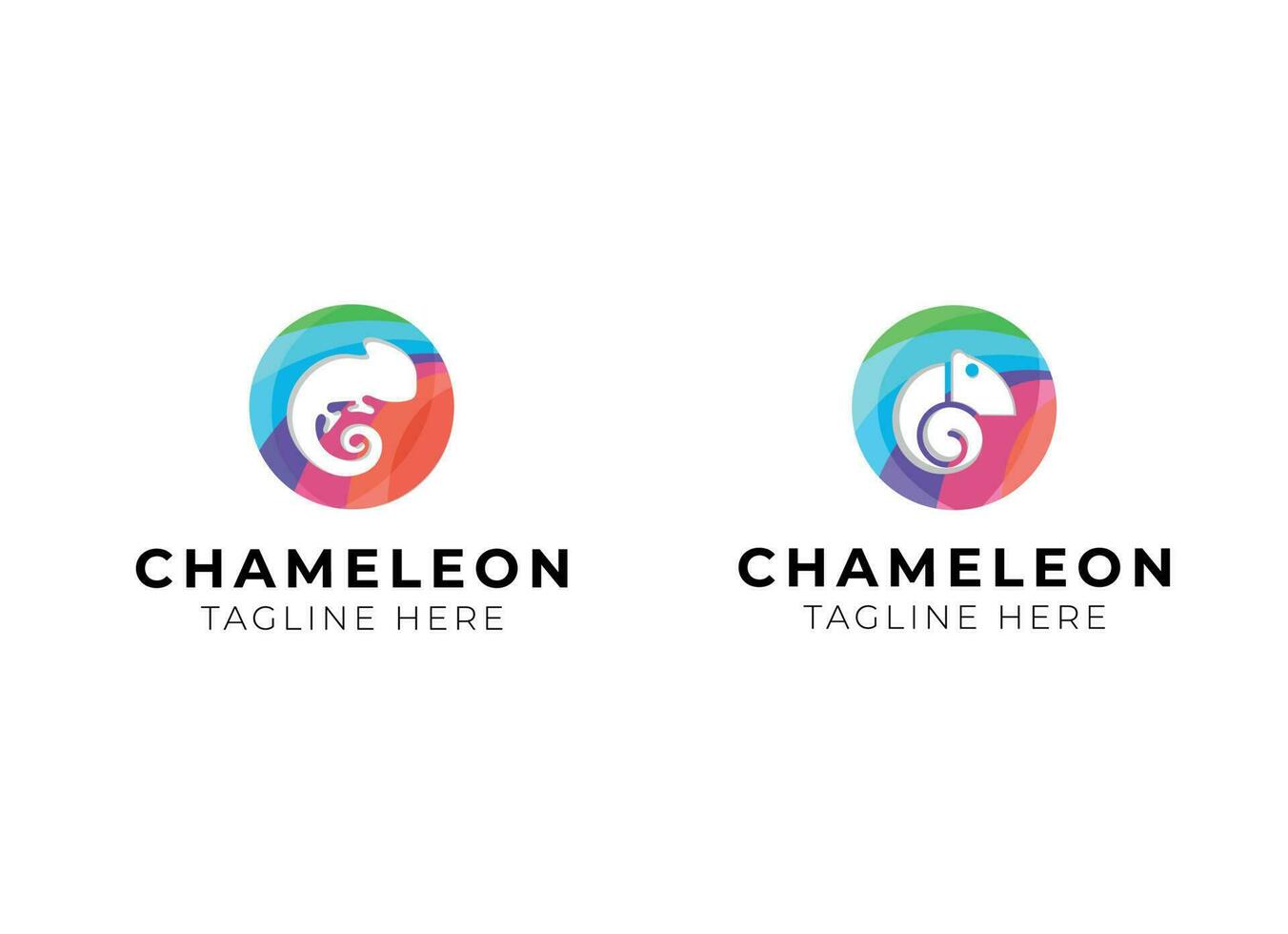 vecteur de conception de logo caméléon coloré