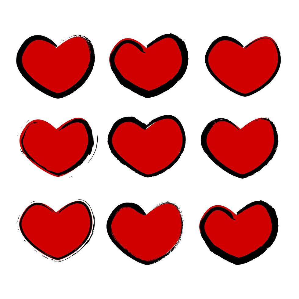 vecteur grunge cœurs isolé sur blanc Contexte. symbole de st. la Saint-Valentin journée. l'amour concept. salutation cartes rouge éléments