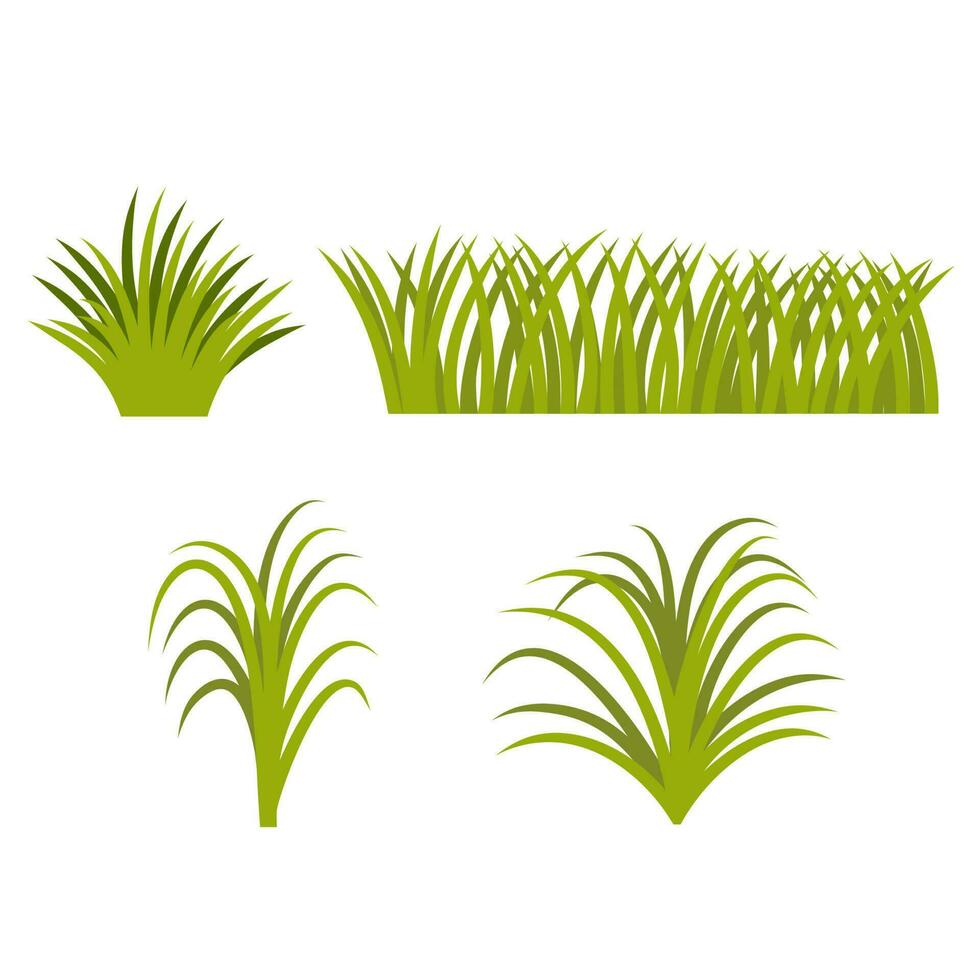 ensemble de herbe plat illustration vecteur