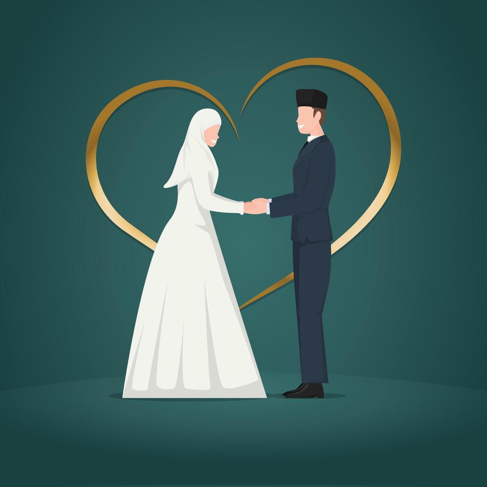 illustration du couple musulman marié vecteur