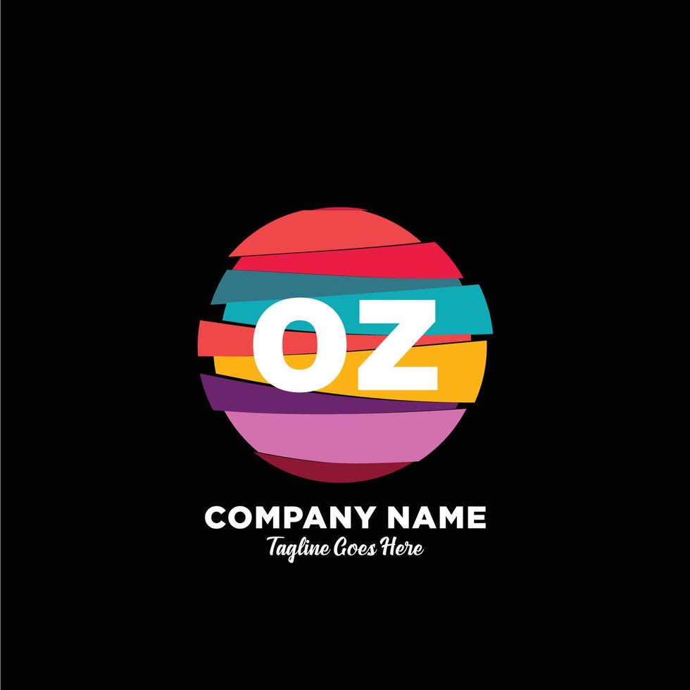 oz initiale logo avec coloré modèle vecteur. vecteur