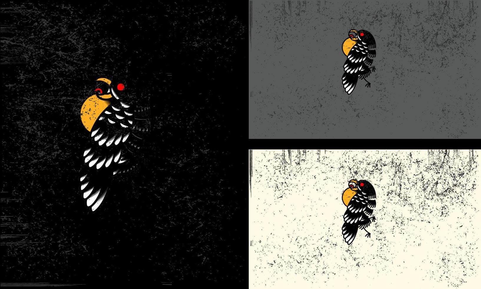 corbeau vecteur illustration mascotte modèle plat conception