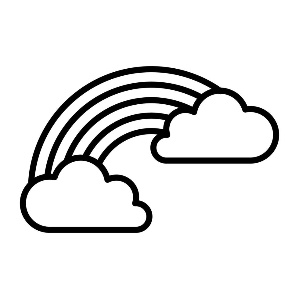 une magnifiquement conçu vecteur de arc en ciel dans moderne style, une météorologique phénomène icône, Télécharger cette prime icône