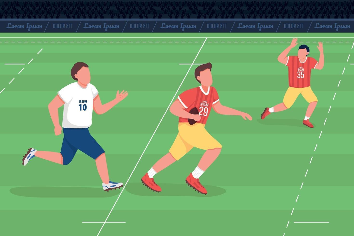 illustration vectorielle de rugby union plat couleur vecteur