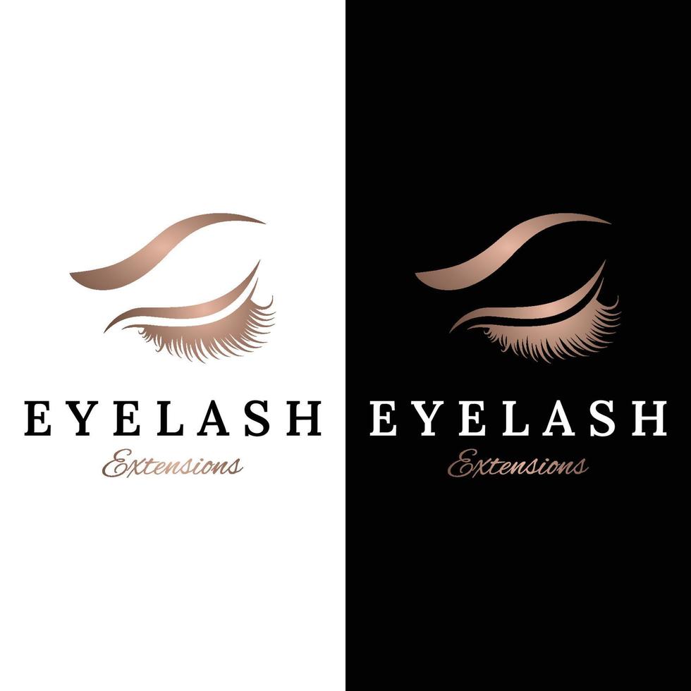 magnifique et luxueux et moderne femme cils et les sourcils logo conception. logo pour entreprise, beauté salon, se maquiller, cil magasin. vecteur