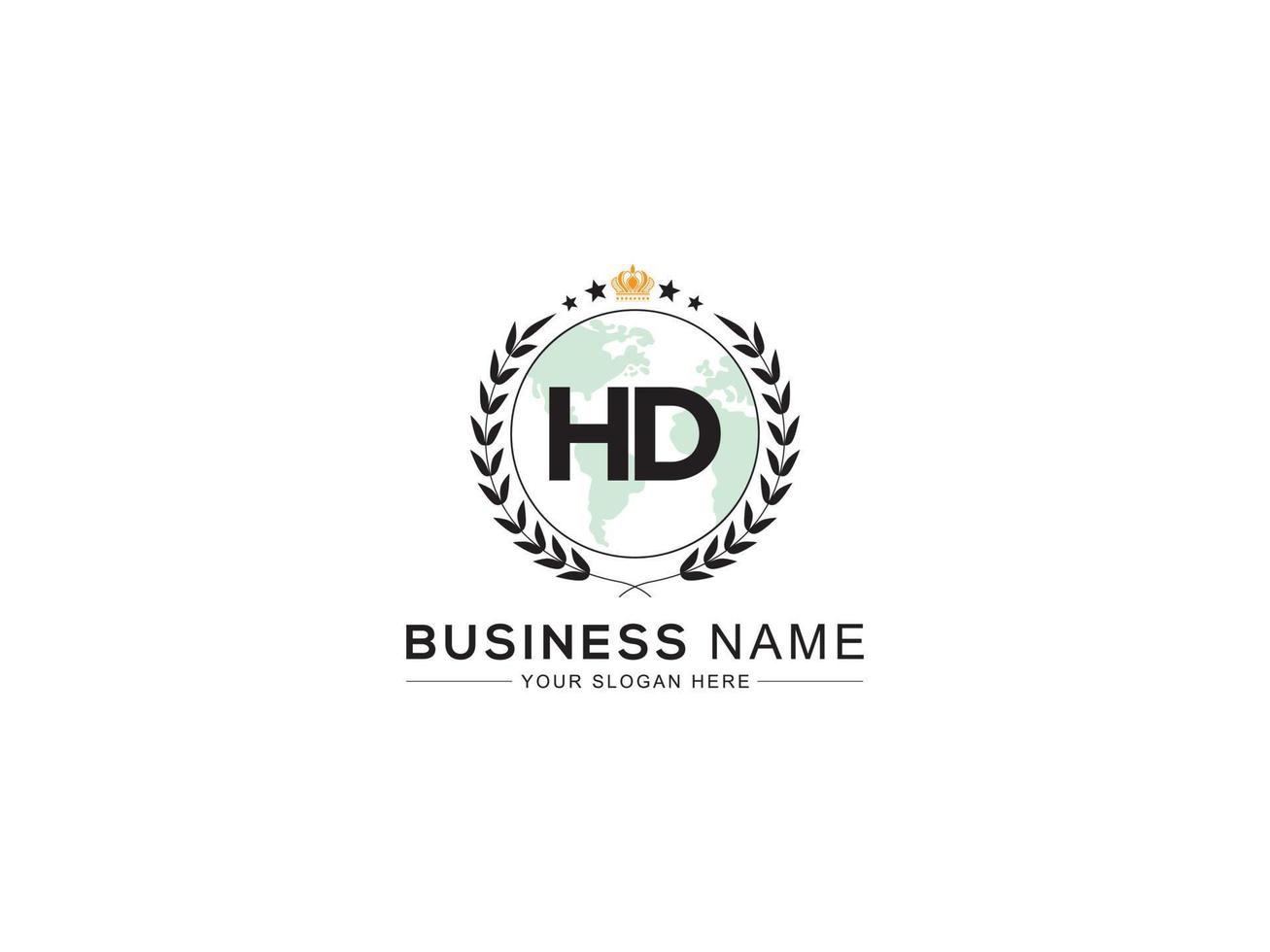 couronne HD Roi logo, initiale HD logo lettre vecteur Stock image