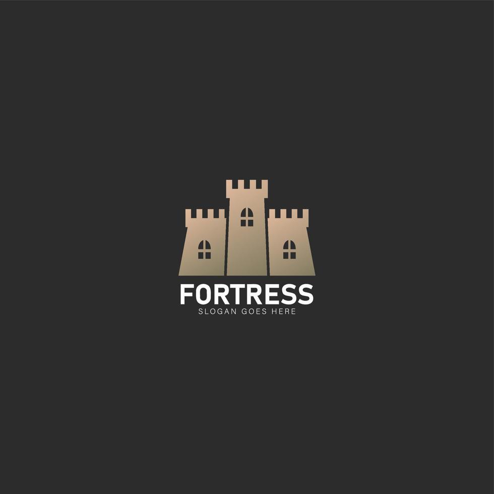 forteresse Château logo Facile conception minimaliste vecteur