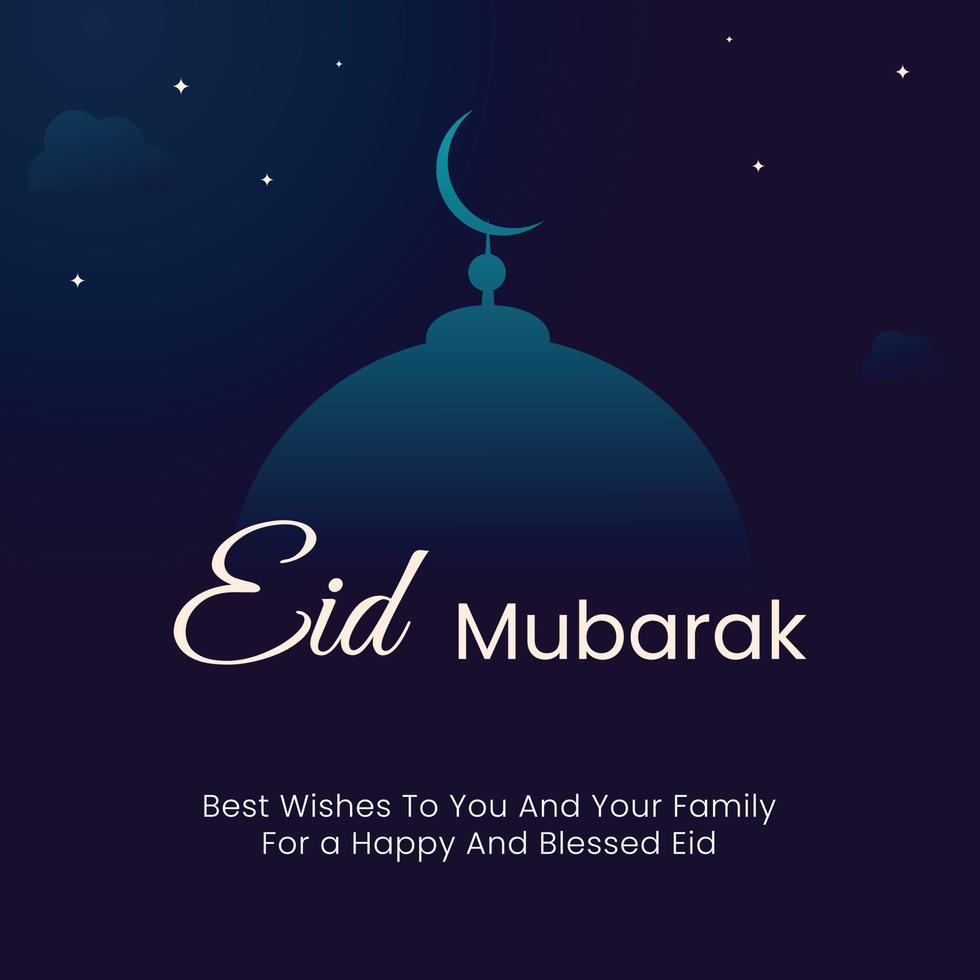 eid ul fitr mubarak social médias Publier vecteur