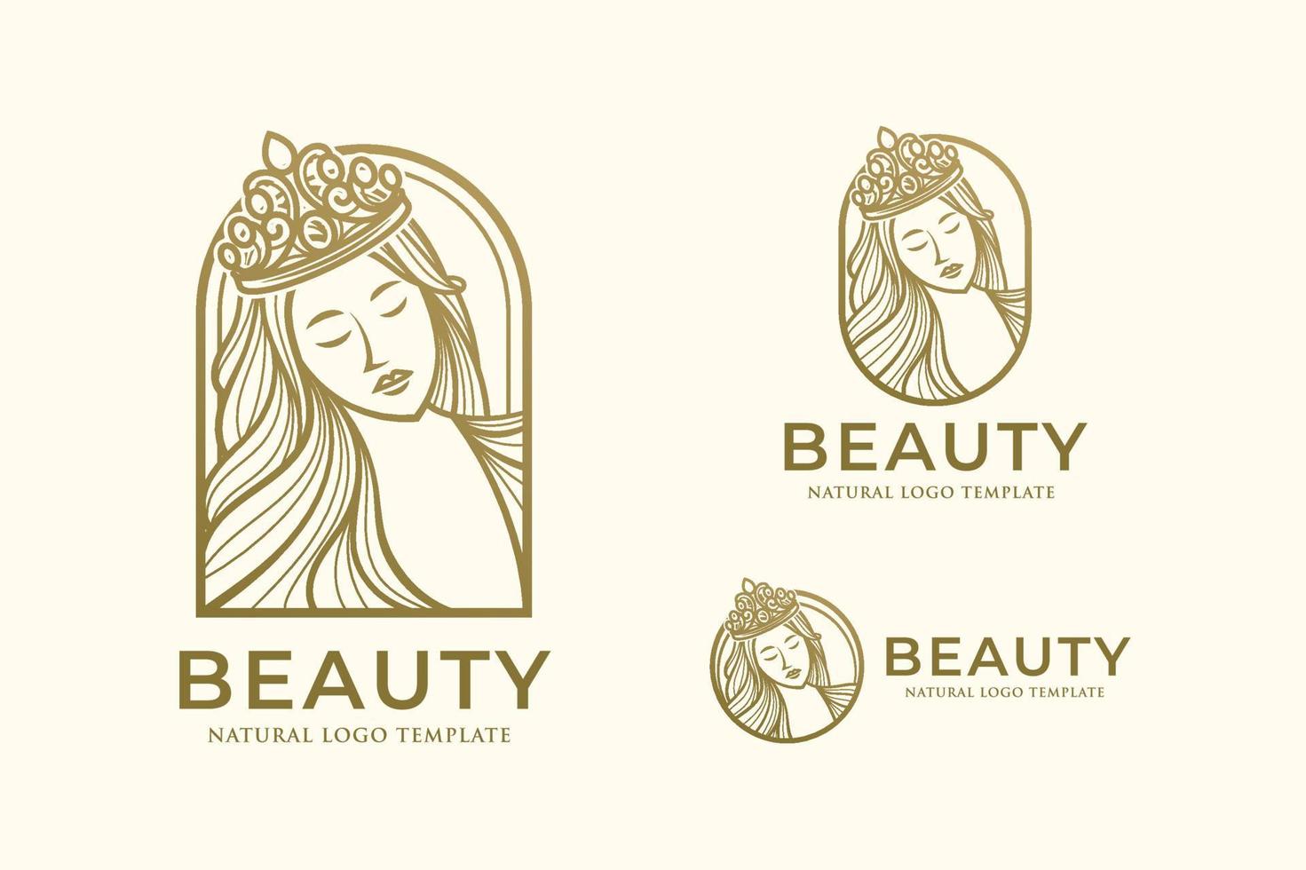 modèle de conception de logo beauté femme dessin au trait vecteur