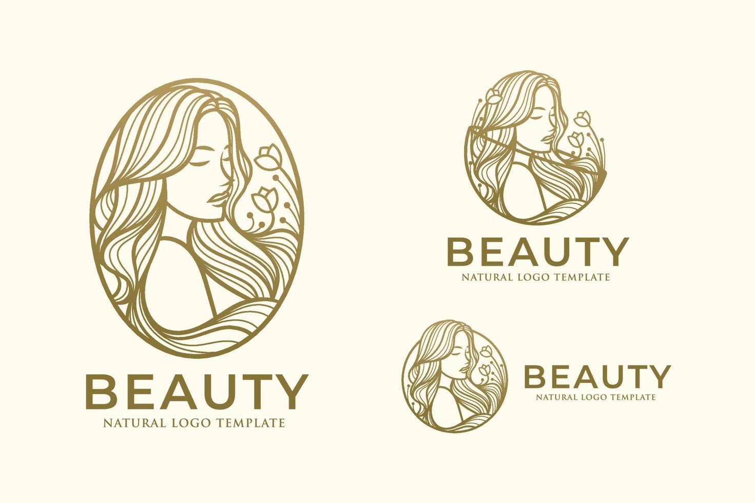 modèle de conception de logo beauté femme dessin au trait vecteur