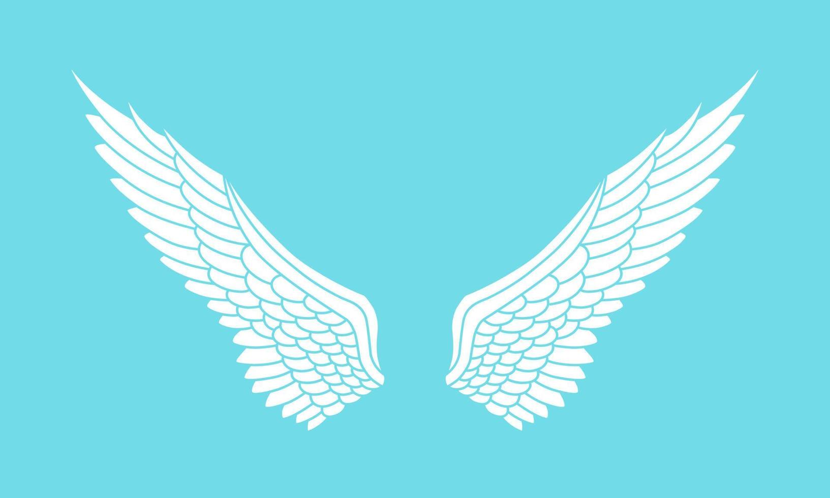 logo vectoriel icône ailes d'ange blanc