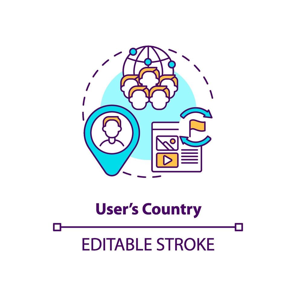 icône de concept de pays utilisateur vecteur