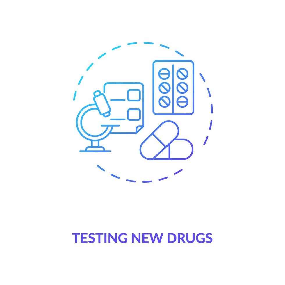 Test de l & # 39; icône de concept de nouveaux médicaments vecteur