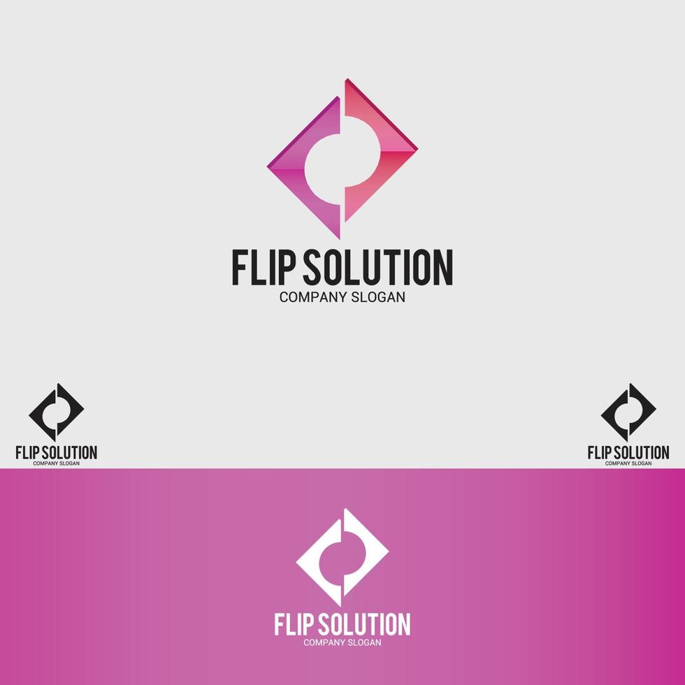 ensemble de modèles de vecteur de conception de logo solution flip