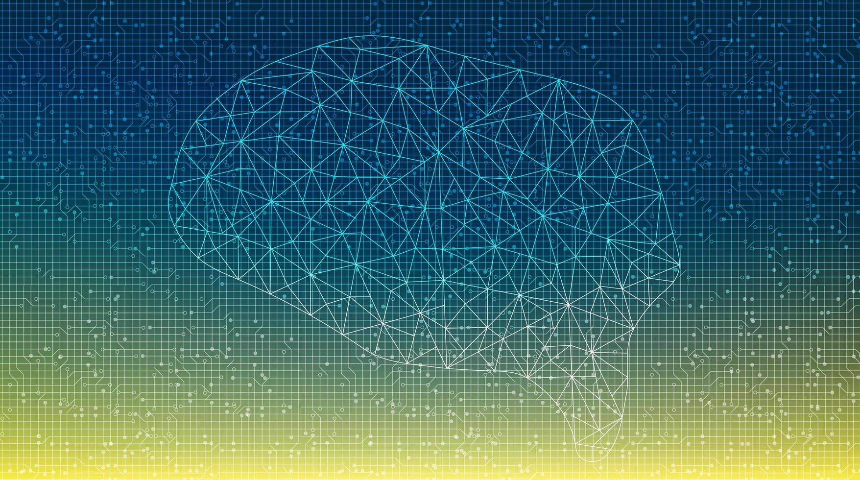 technologie du cerveau sur fond de micropuce de circuit vecteur