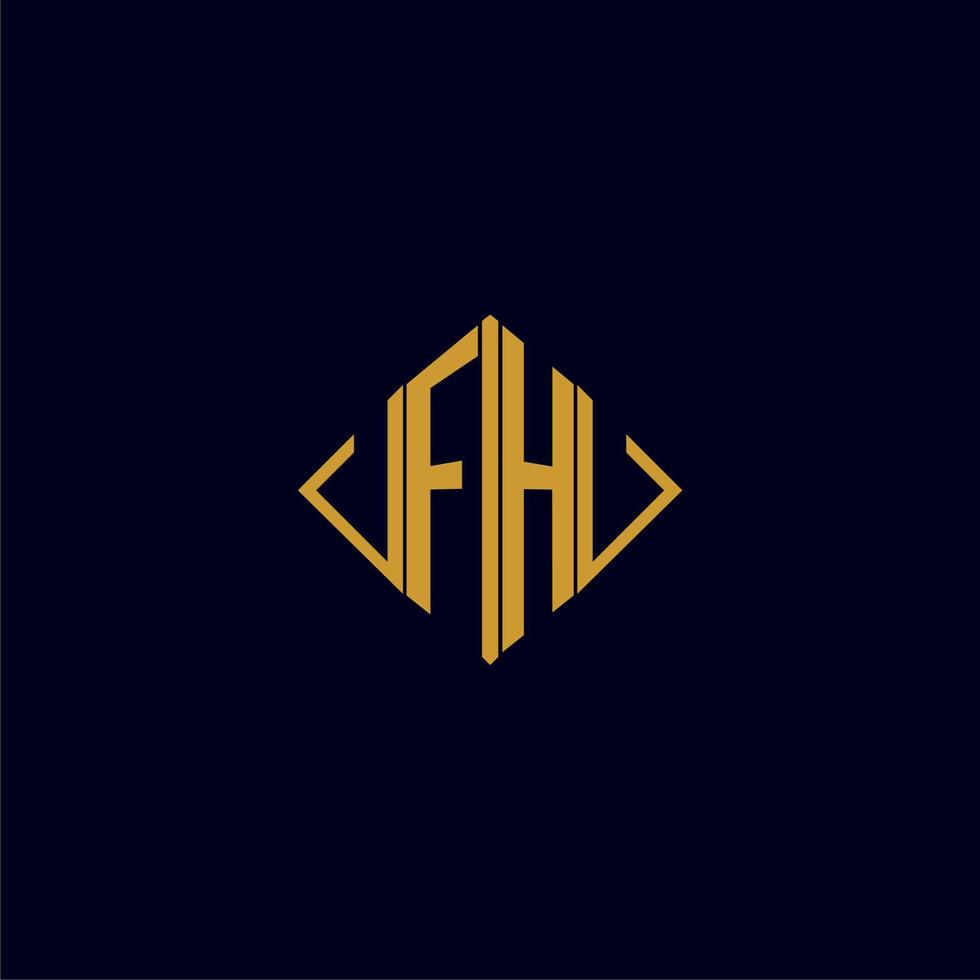 fh initiale monogramme carré logo conception des idées vecteur