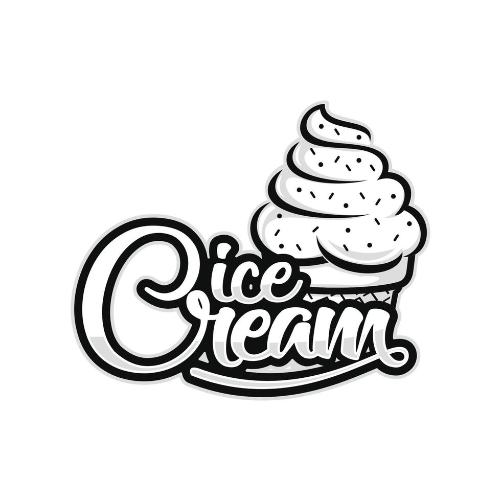 vecteur de conception de logo de crème glacée