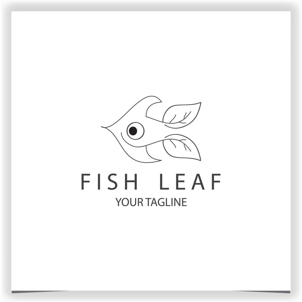 la nature poisson et feuille logo prime élégant modèle vecteur eps dix