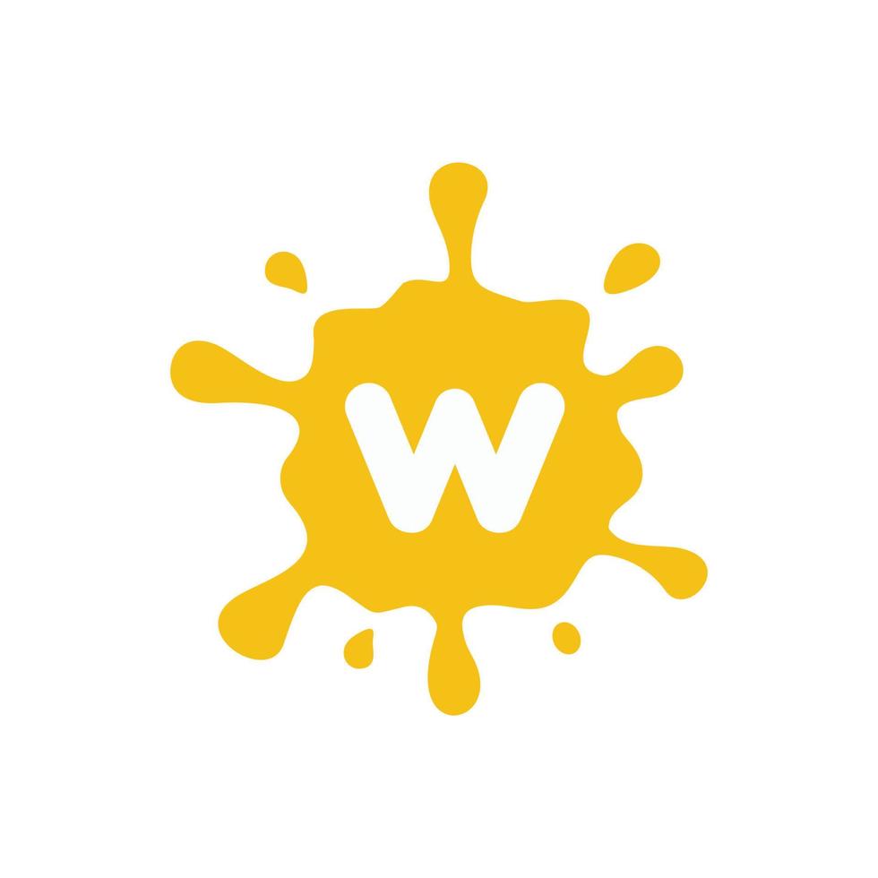 lettre w éclaboussure initiale logo vecteur