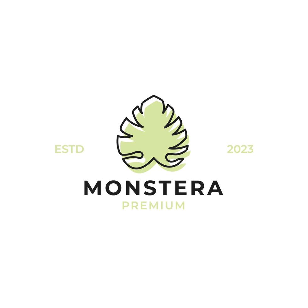 vecteur monstera feuille logo conception concept illustration idée