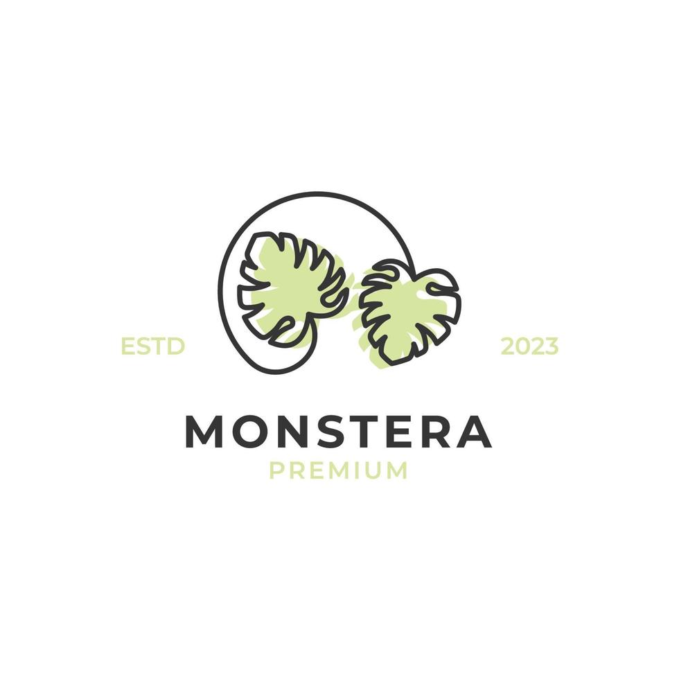 vecteur monstera feuille logo conception concept illustration idée